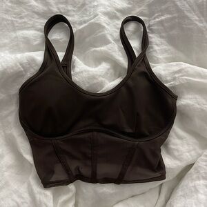 Alo Yoga Brown Corset Cropped Tank